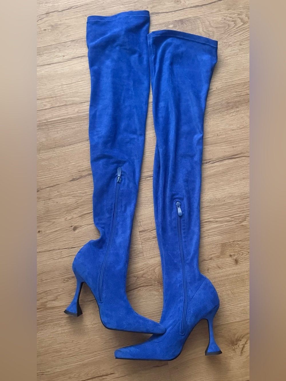 AZALEA WANG ELEVATE THIGH HIGH
STRETCH SUEDE BOOT IN BLUE - Picture 6 of 8